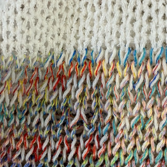 Akemi + Kin Anthropologie Feminine Open Knit V-Neck Poncho Light Sweater. O/S - Picture 16 of 16